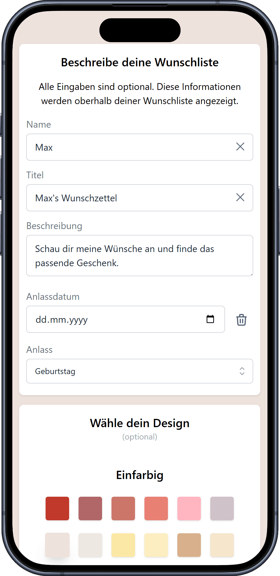 So fügst du Details zu deinem Wunschzettel hinzu