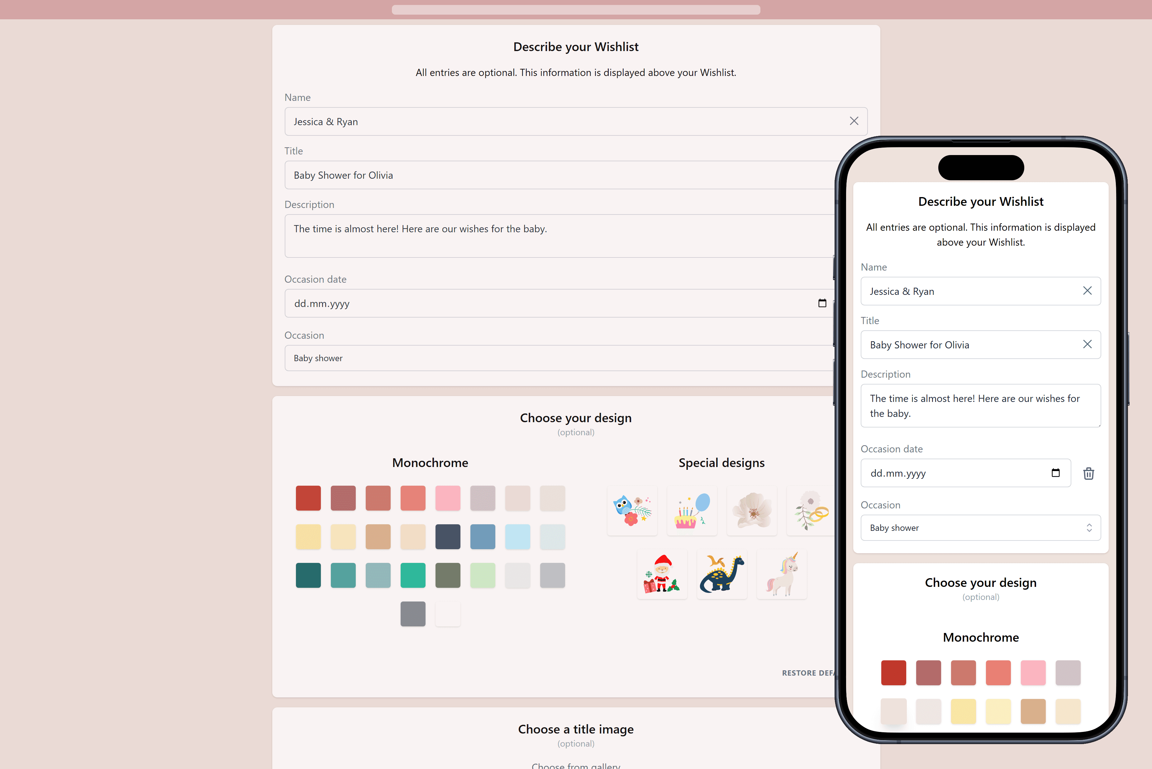 How to add details to your wishlist