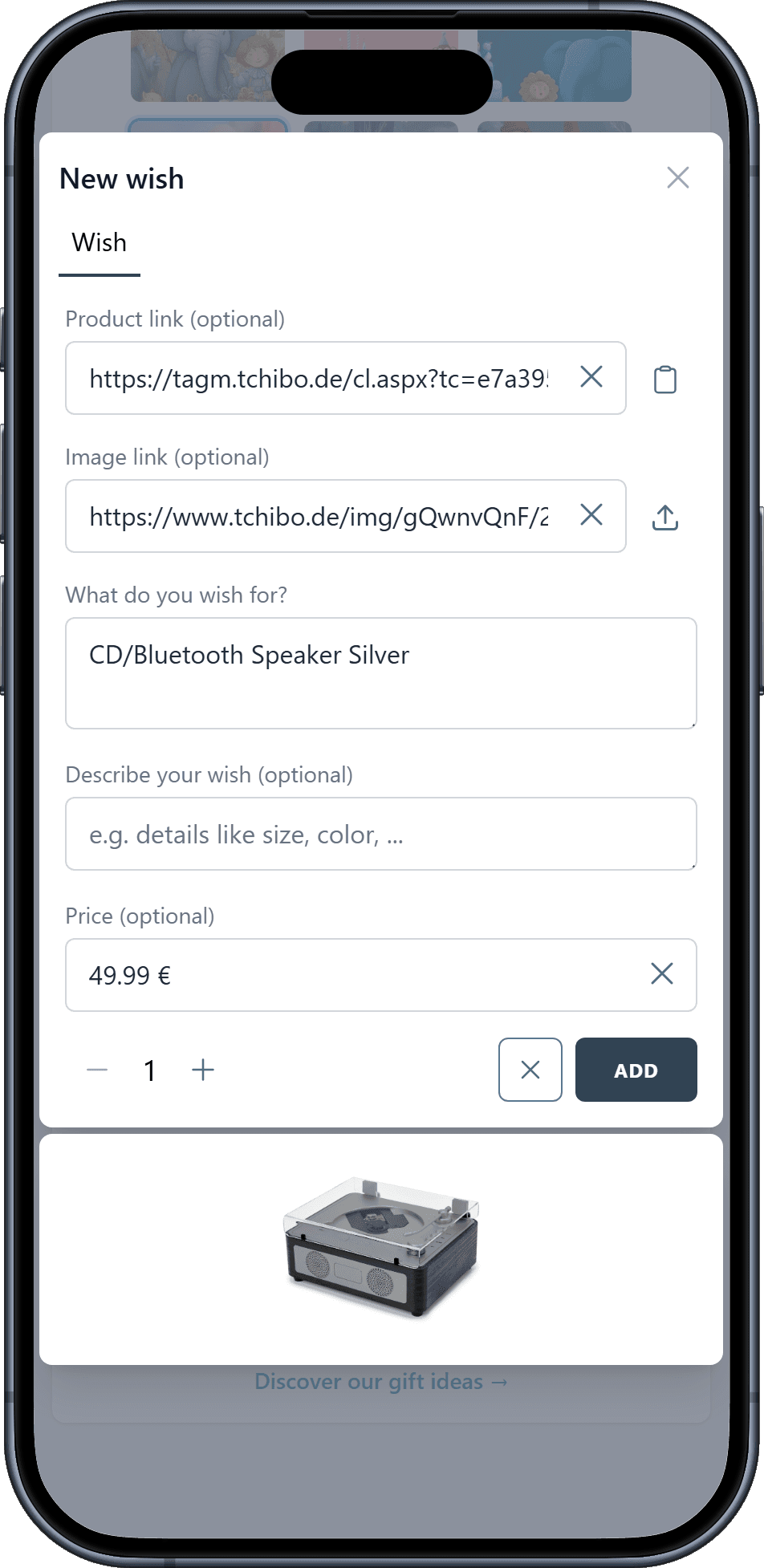 How to add wishes to your Wishlist