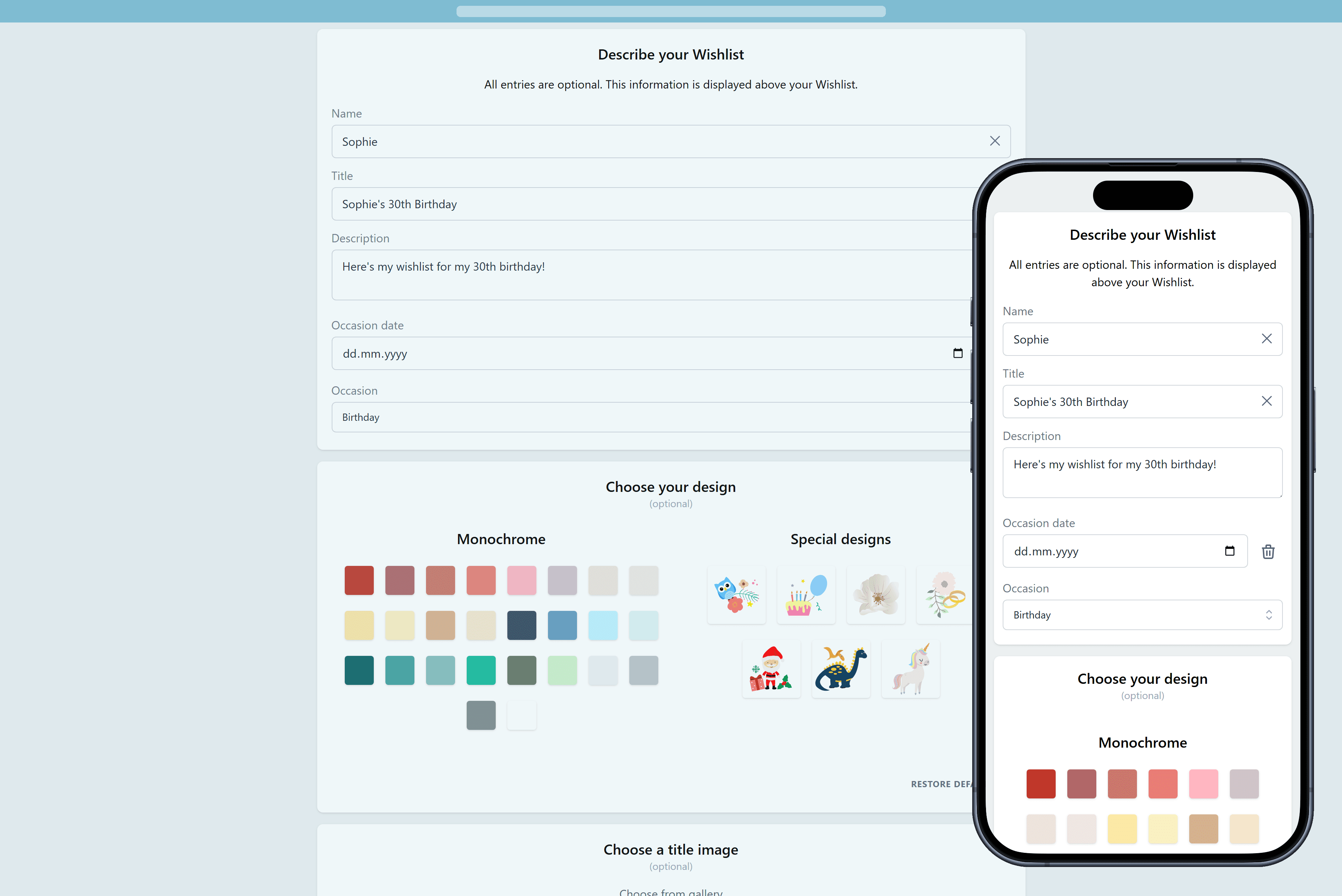 How to add details to your Wishlist