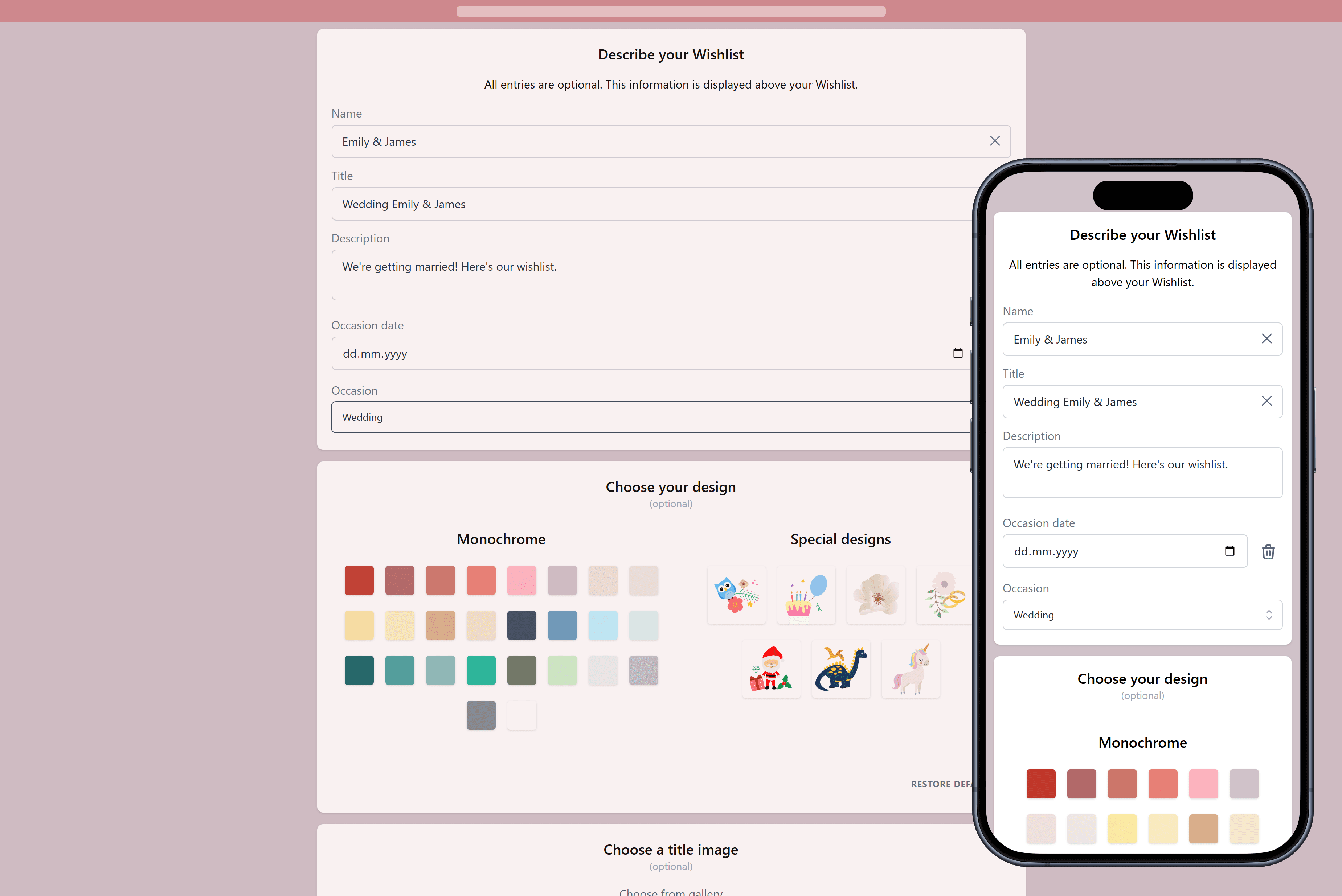 How to add details to your wishlist