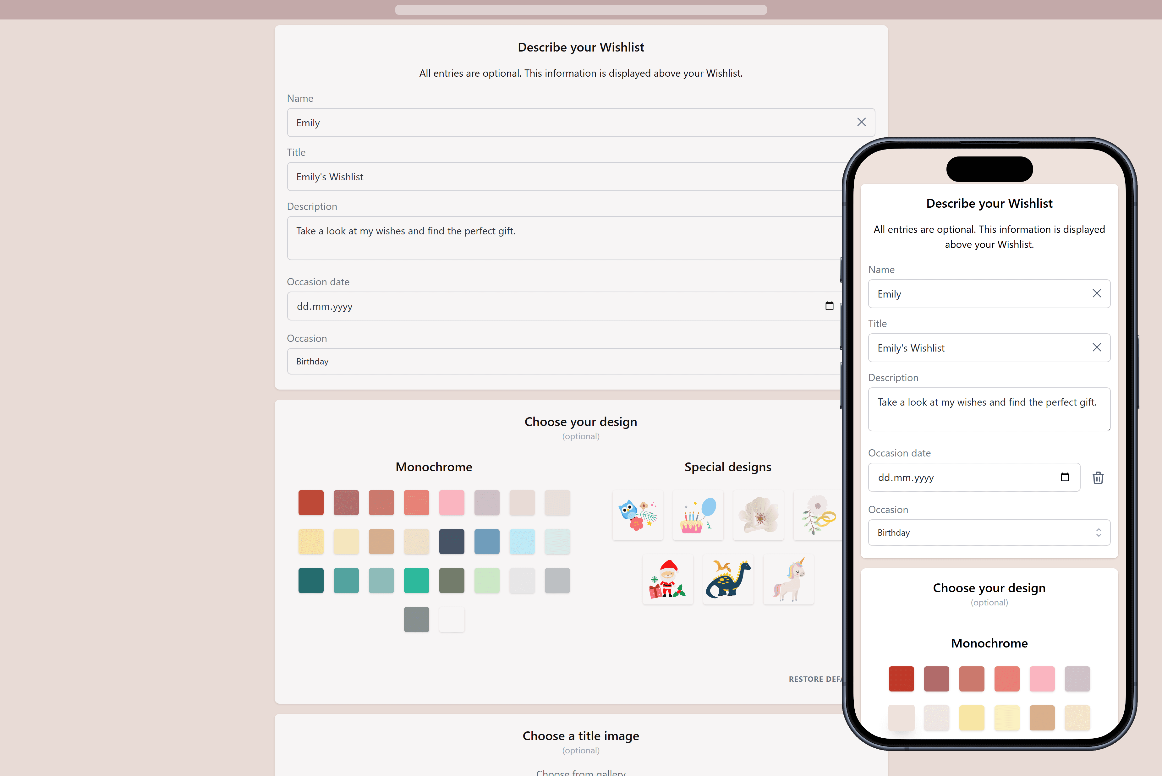How to add details to your Wishlist