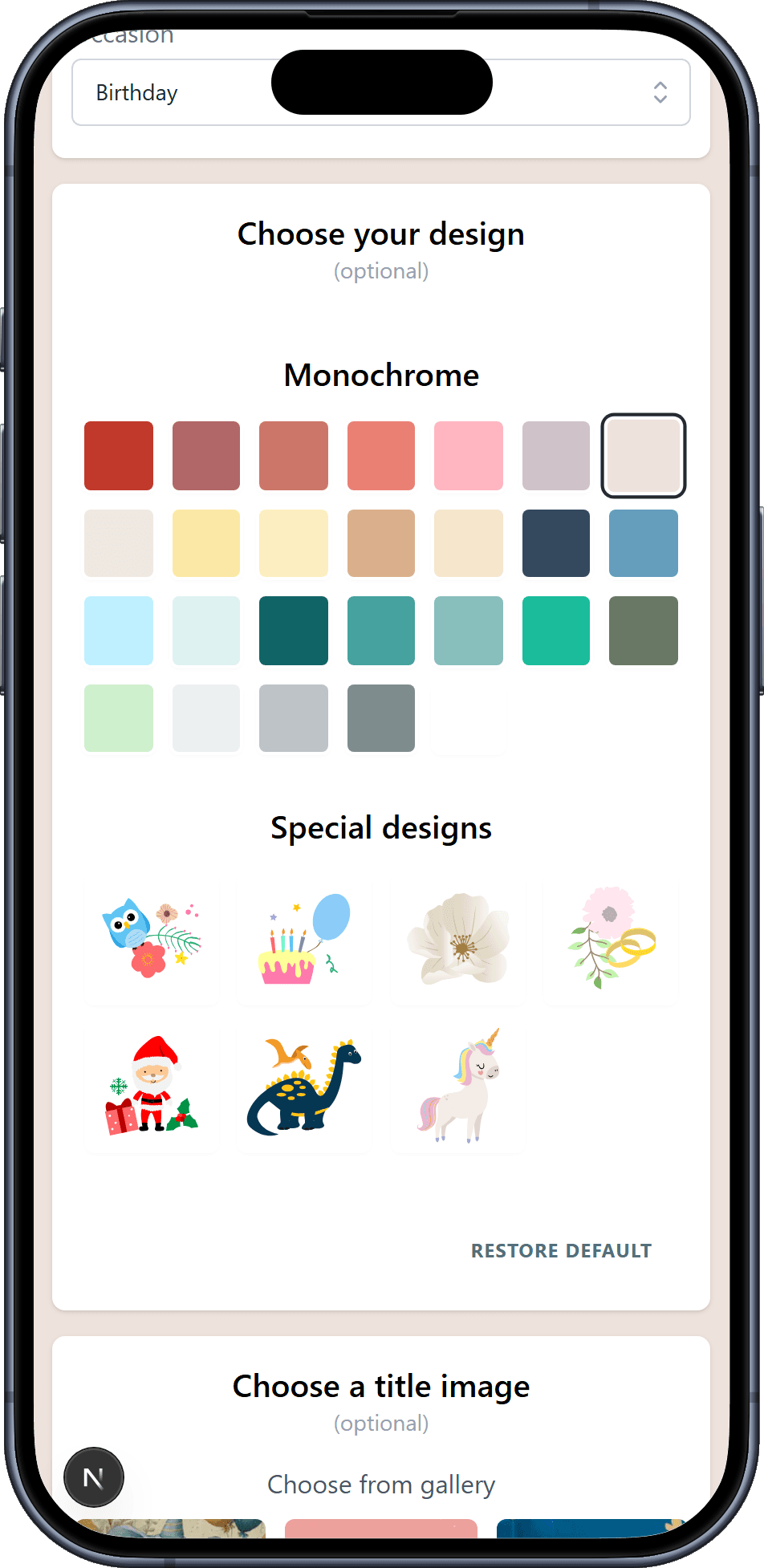 The designs you can pick for your wishlist