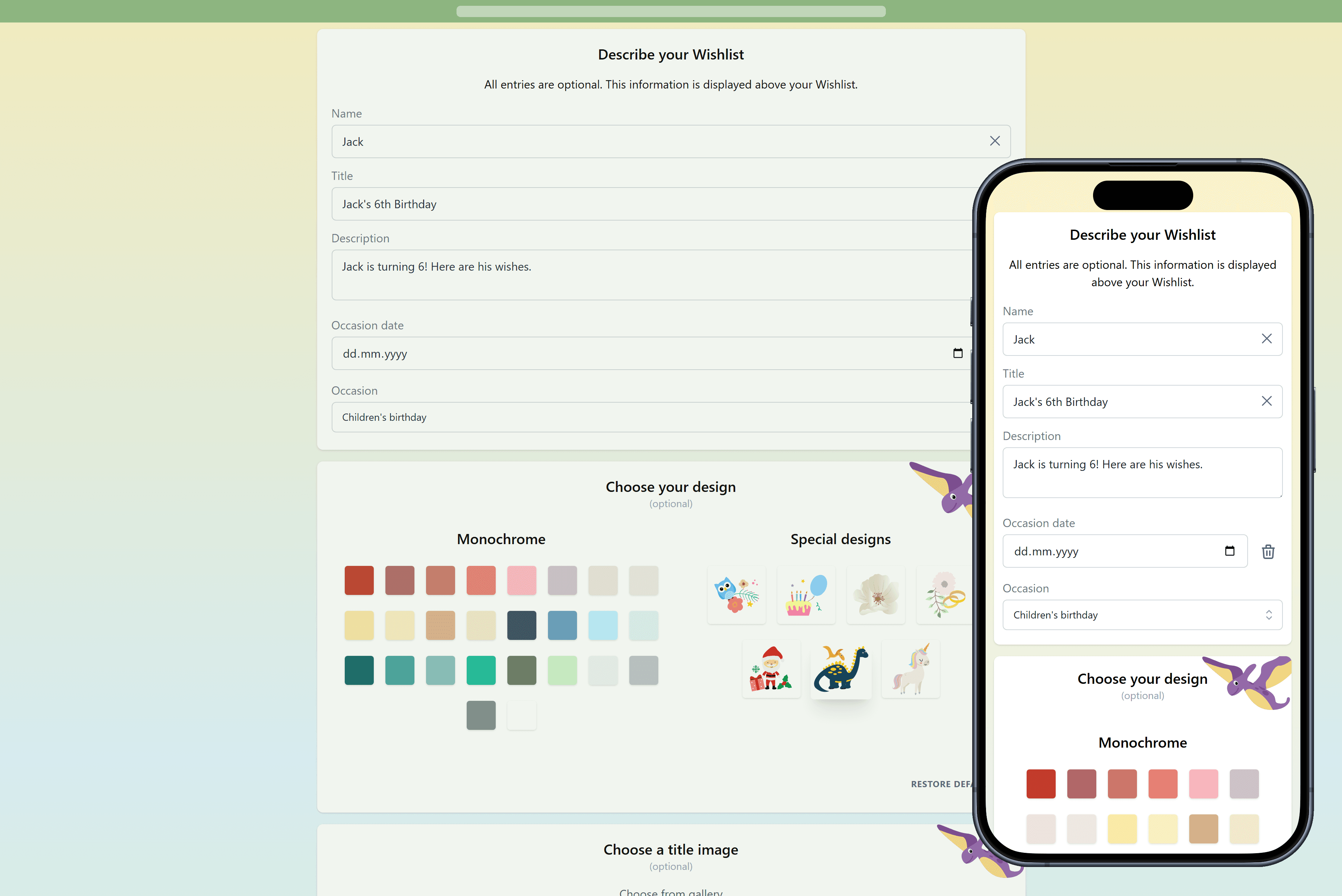 How to add details to the wishlist