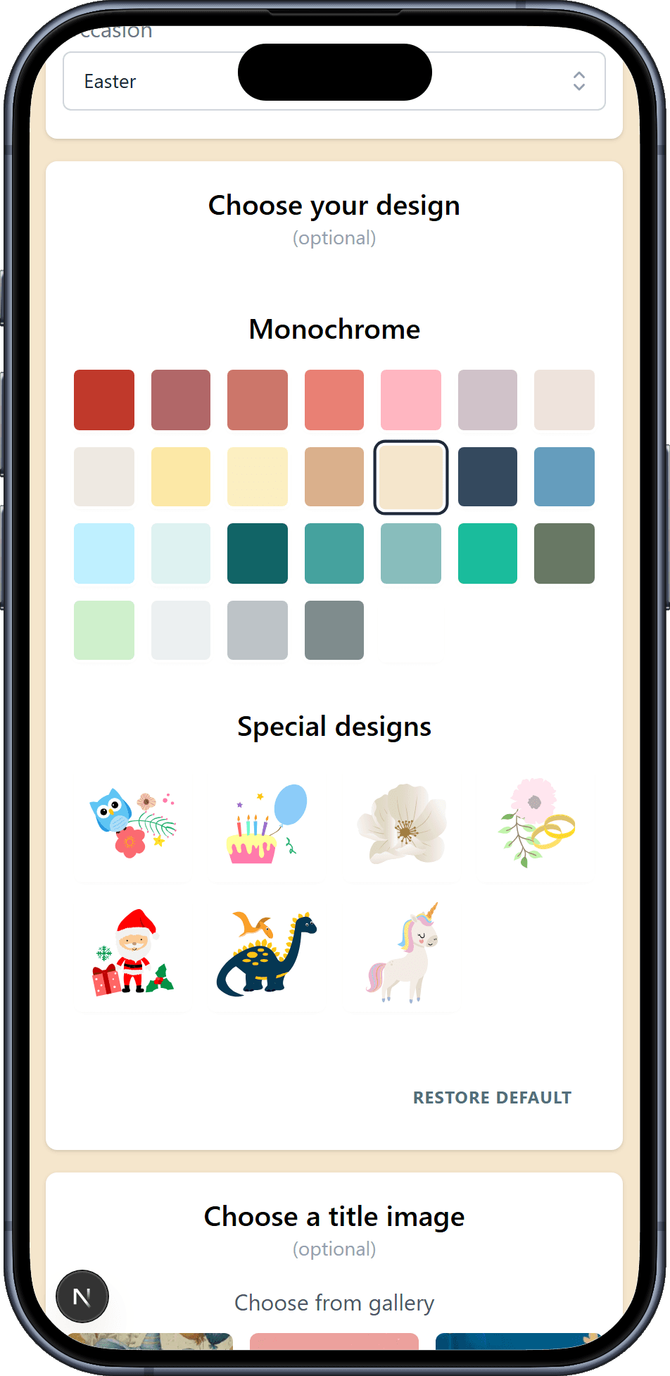 The designs you can pick for your wishlist