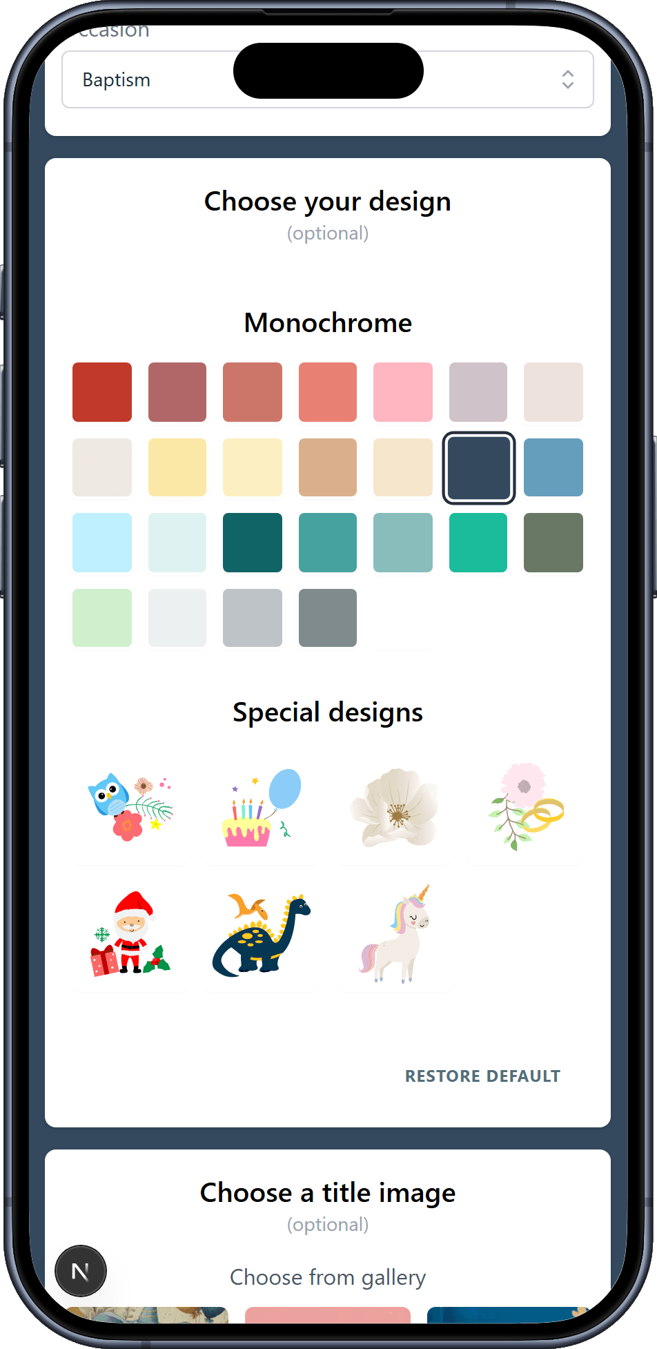 The designs you can pick for your wishlist