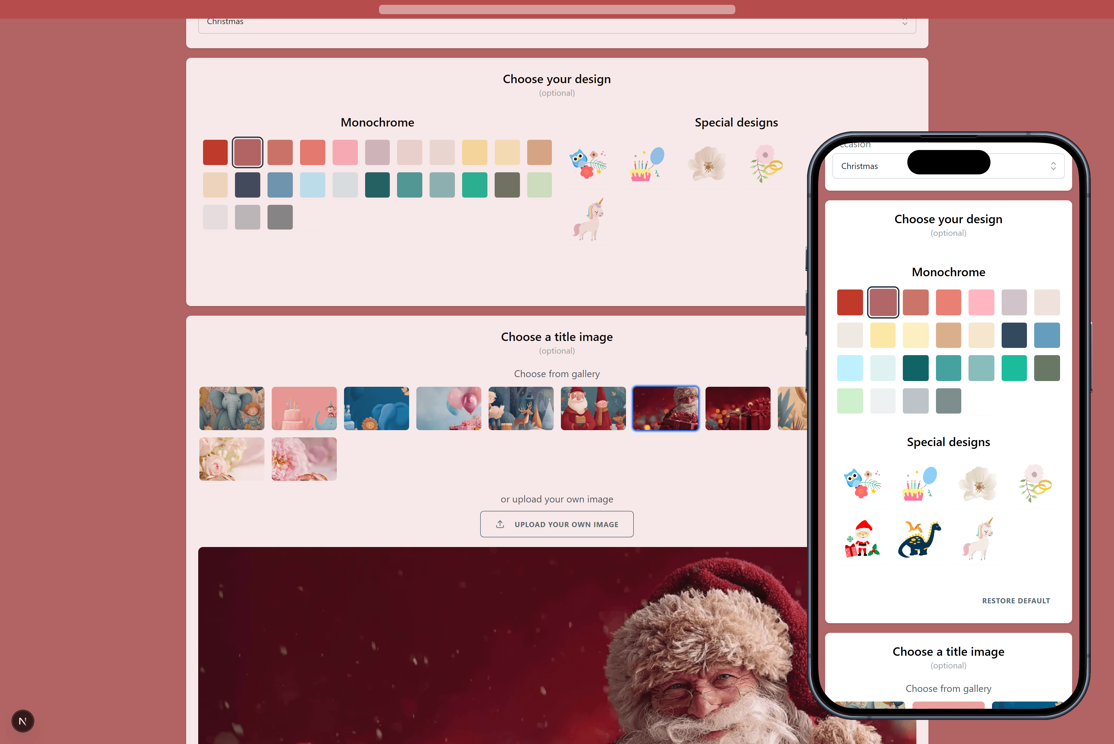 The designs you can pick for your wishlist