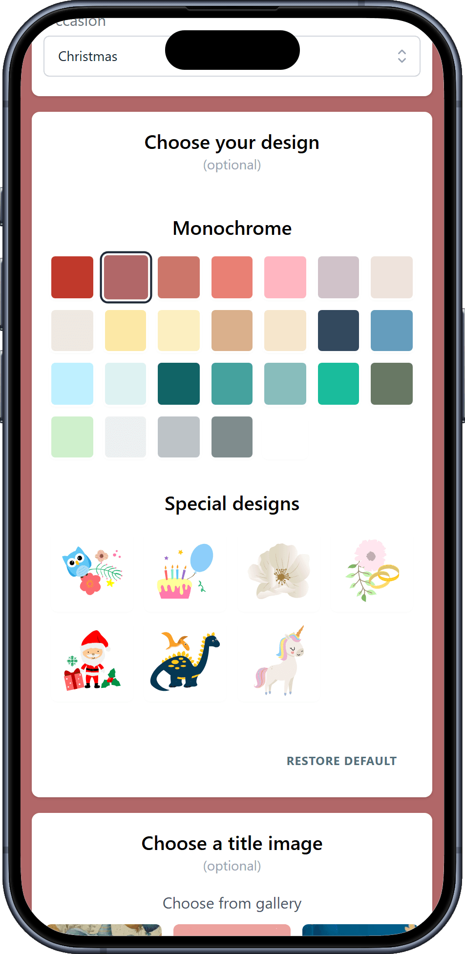 The designs you can pick for your wishlist