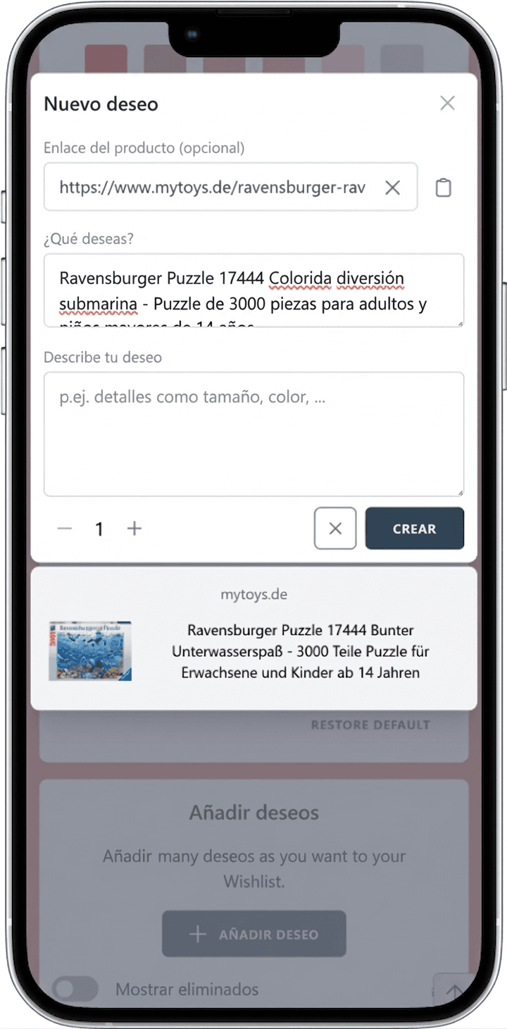 Cómo añadir deseos a tu lista