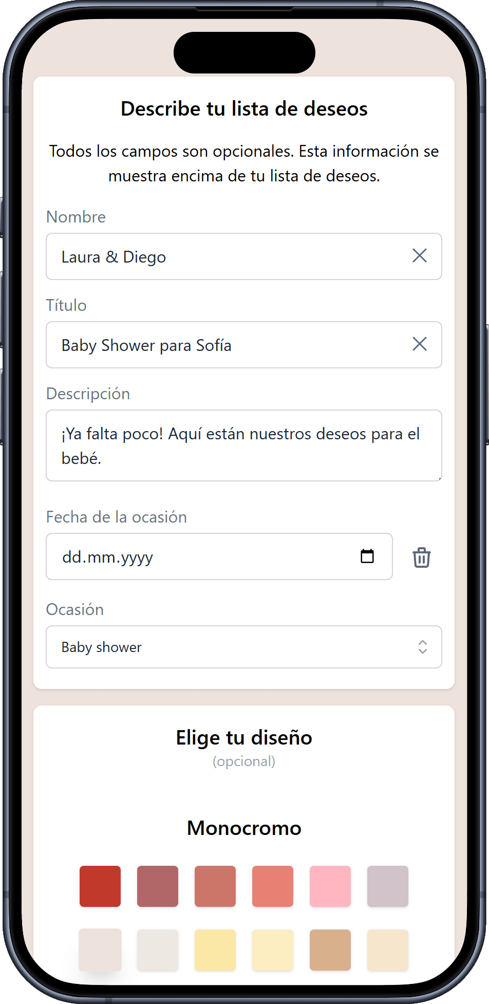 Cómo añadir detalles a tu lista de deseos