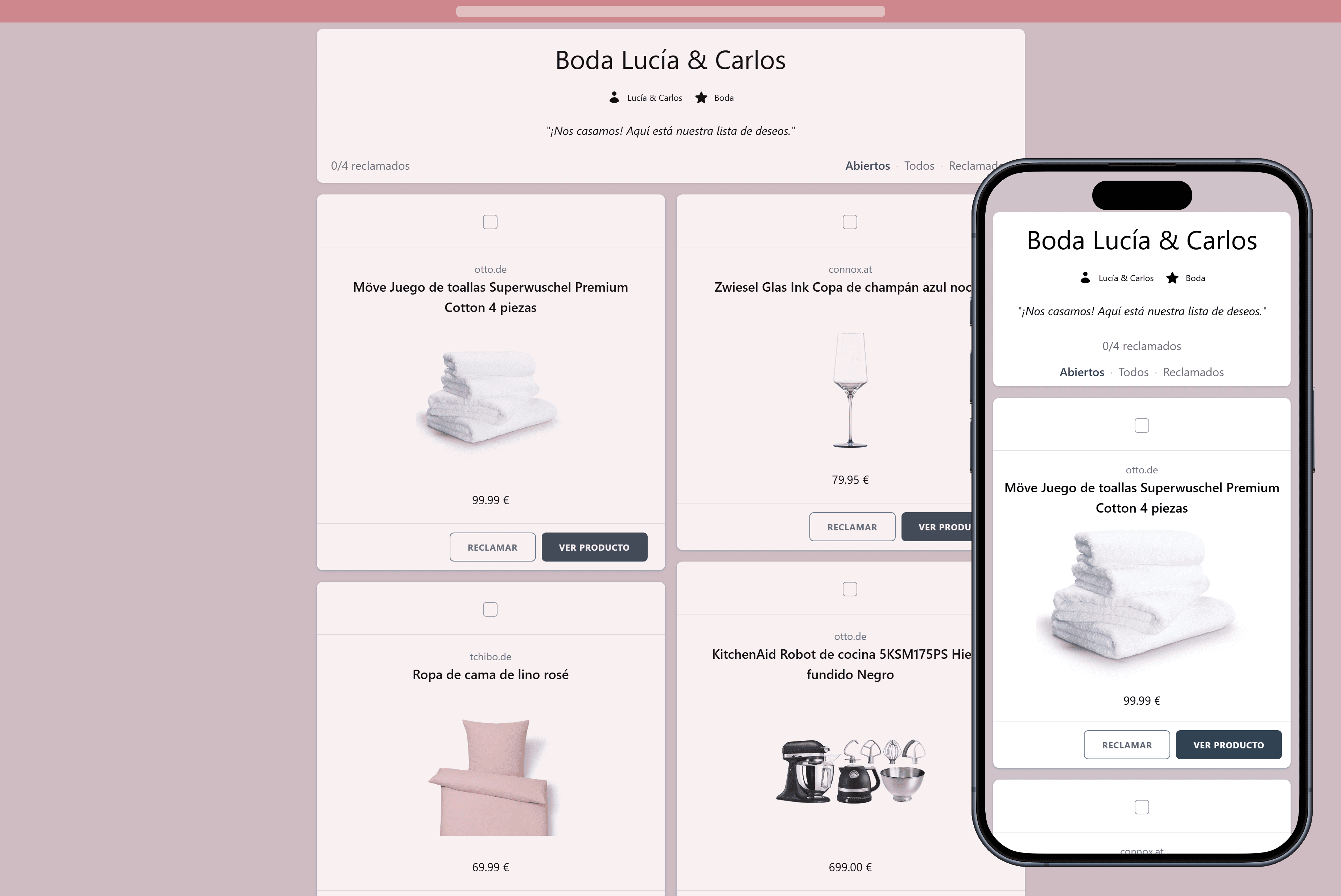 Así se ve tu lista de boda terminada