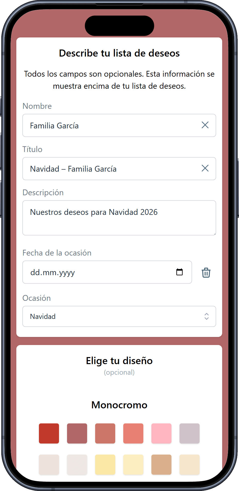 Cómo añadir detalles a tu lista de deseos
