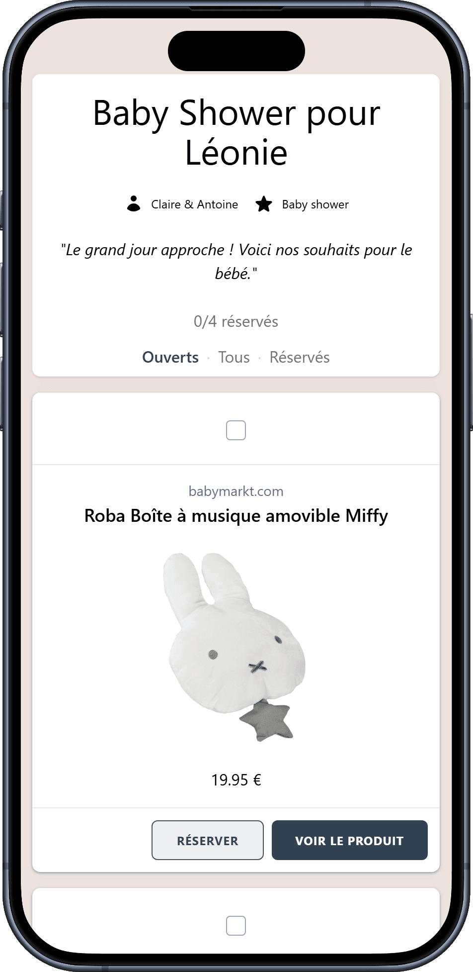 Voici à quoi ressemble votre liste de baby shower terminée
