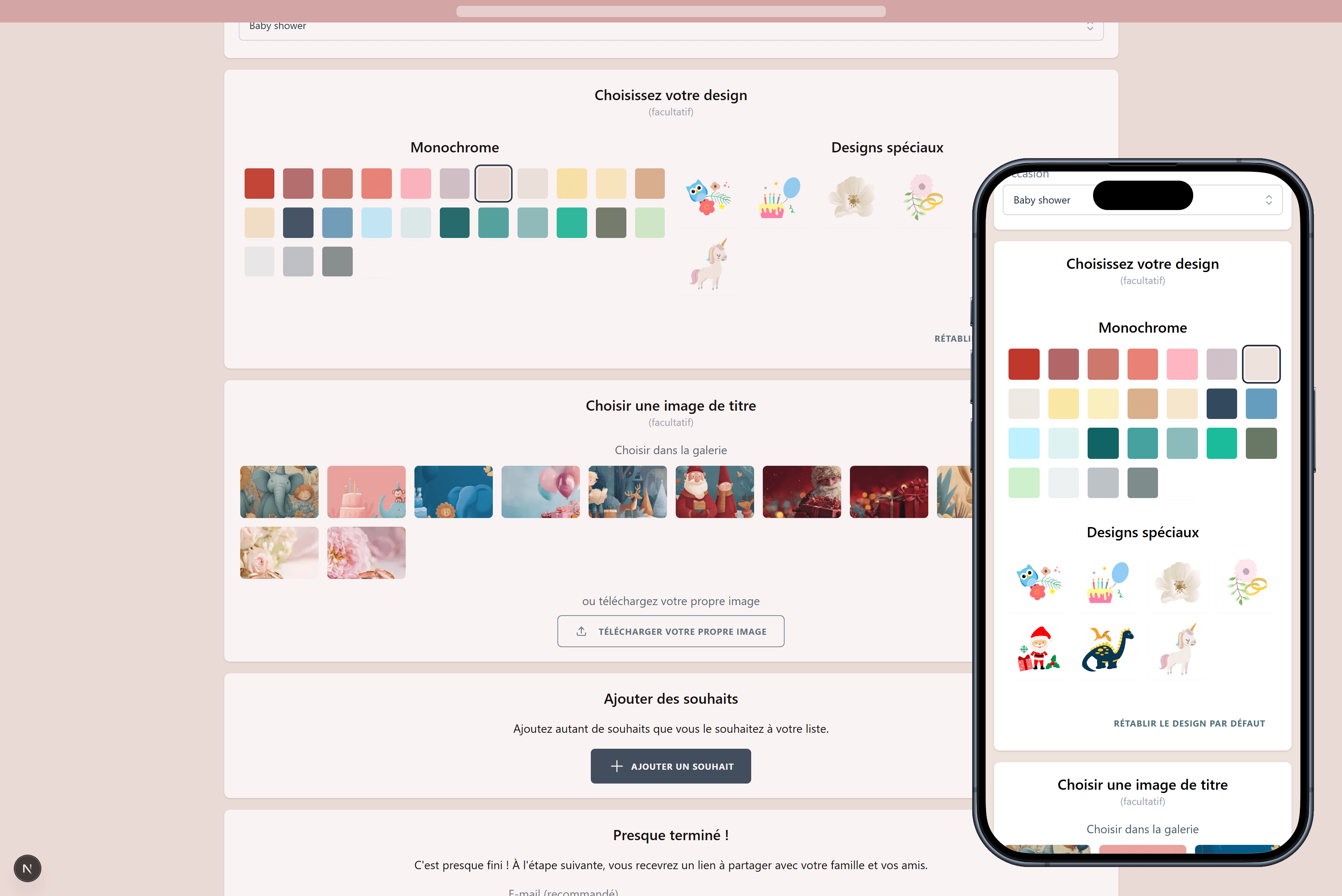 Les designs que vous pouvez choisir pour votre liste