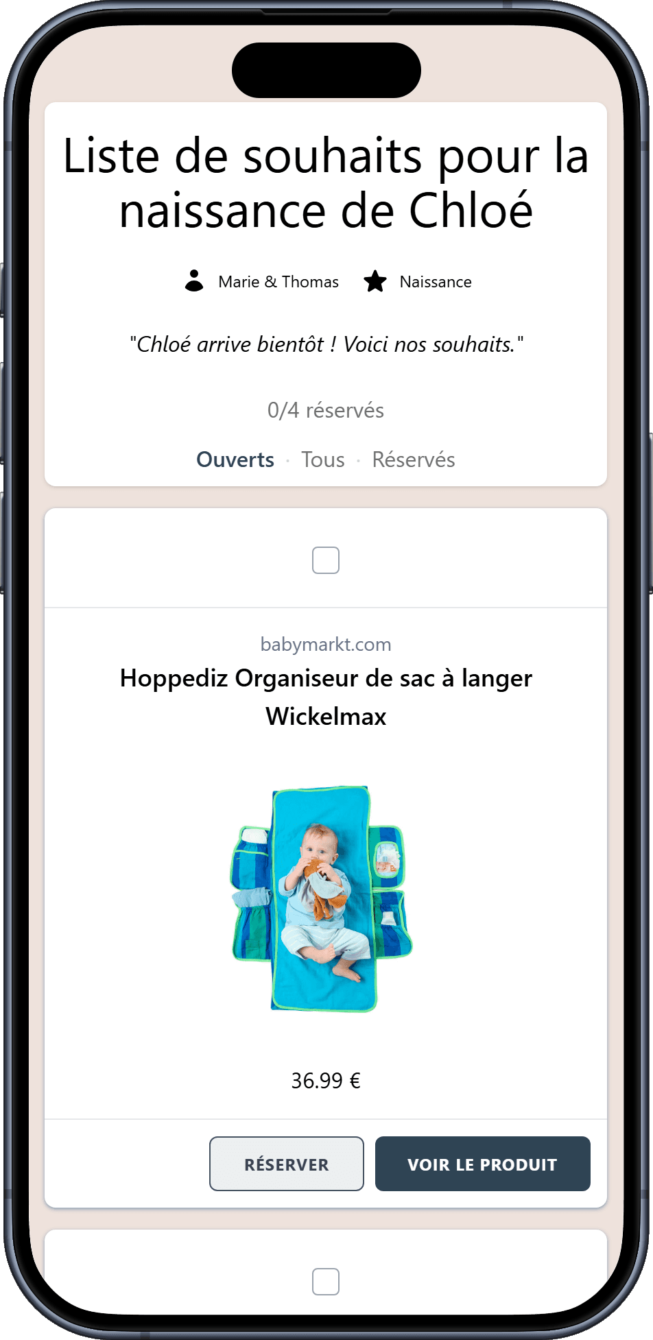 Voici à quoi ressemble votre liste de souhaits terminée