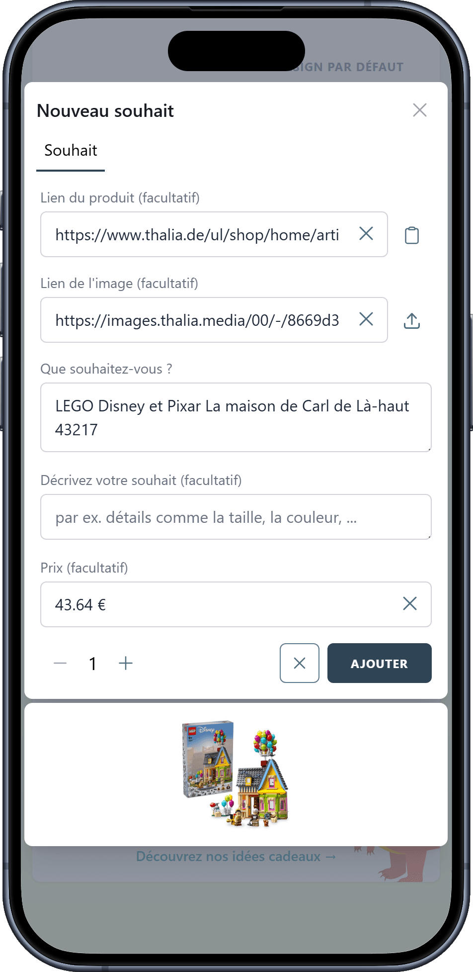 Comment ajouter des souhaits à votre liste