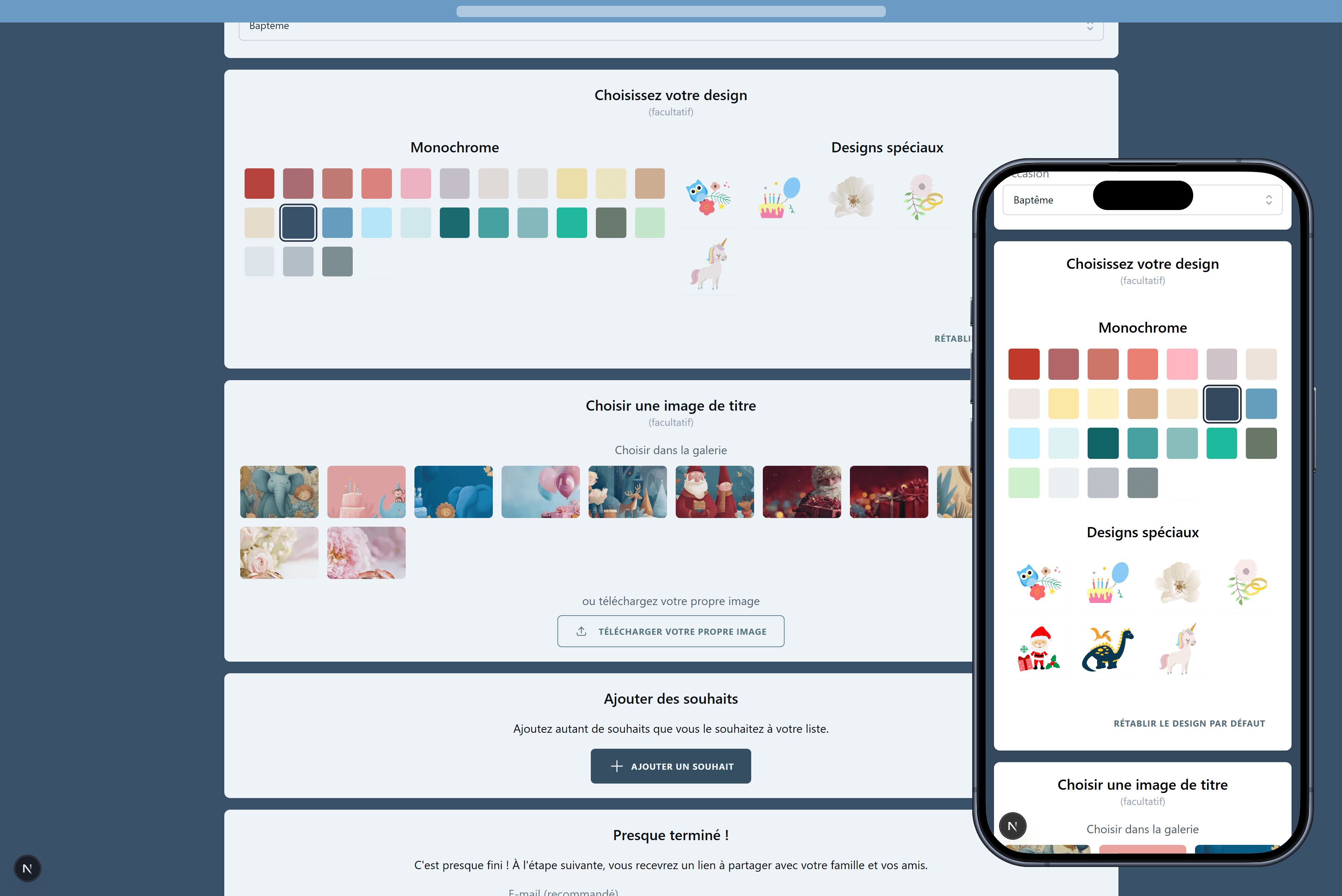 Les designs que vous pouvez choisir pour votre liste