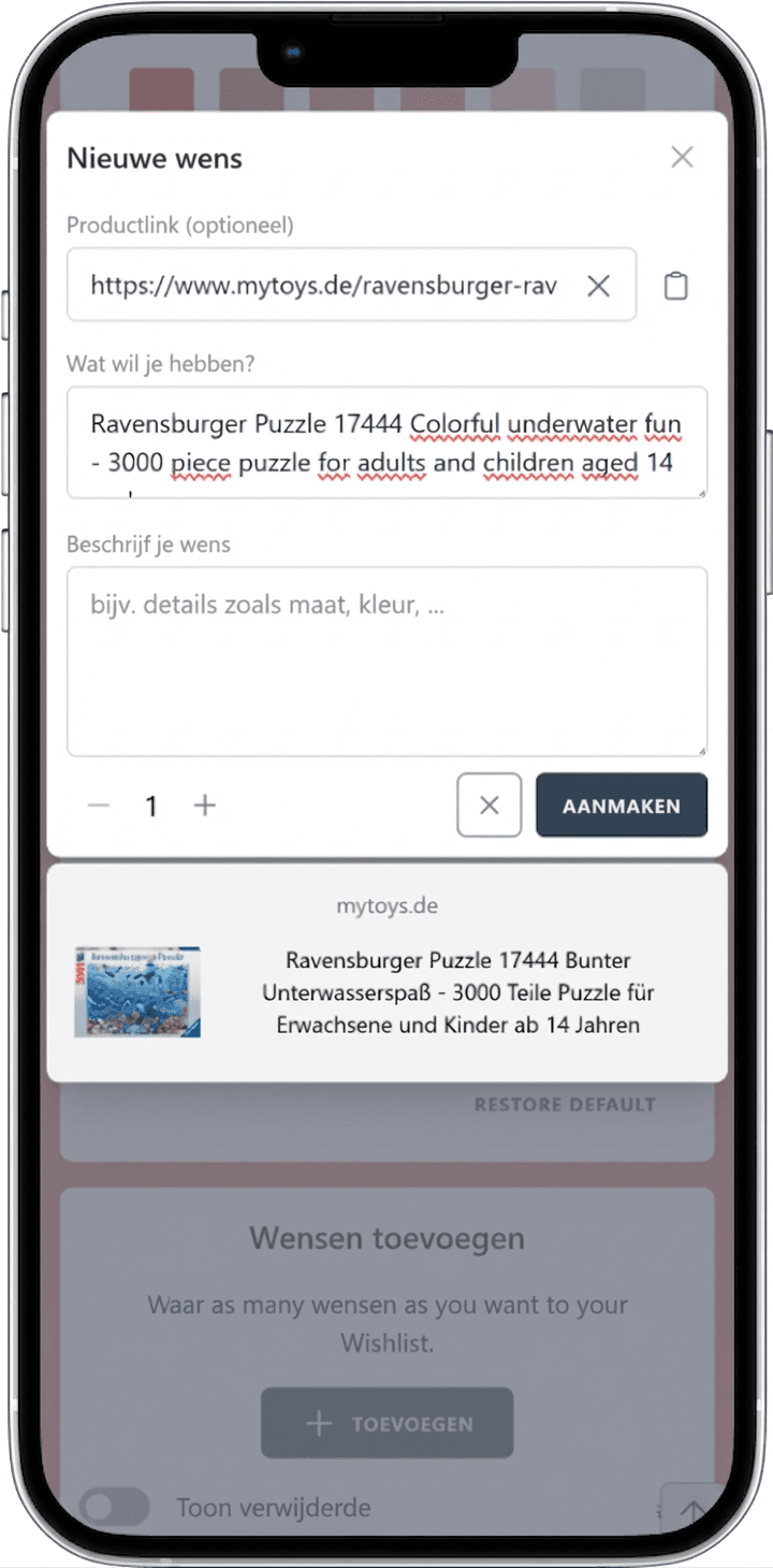 Hoe voeg je wensen toe aan je verlanglijst
