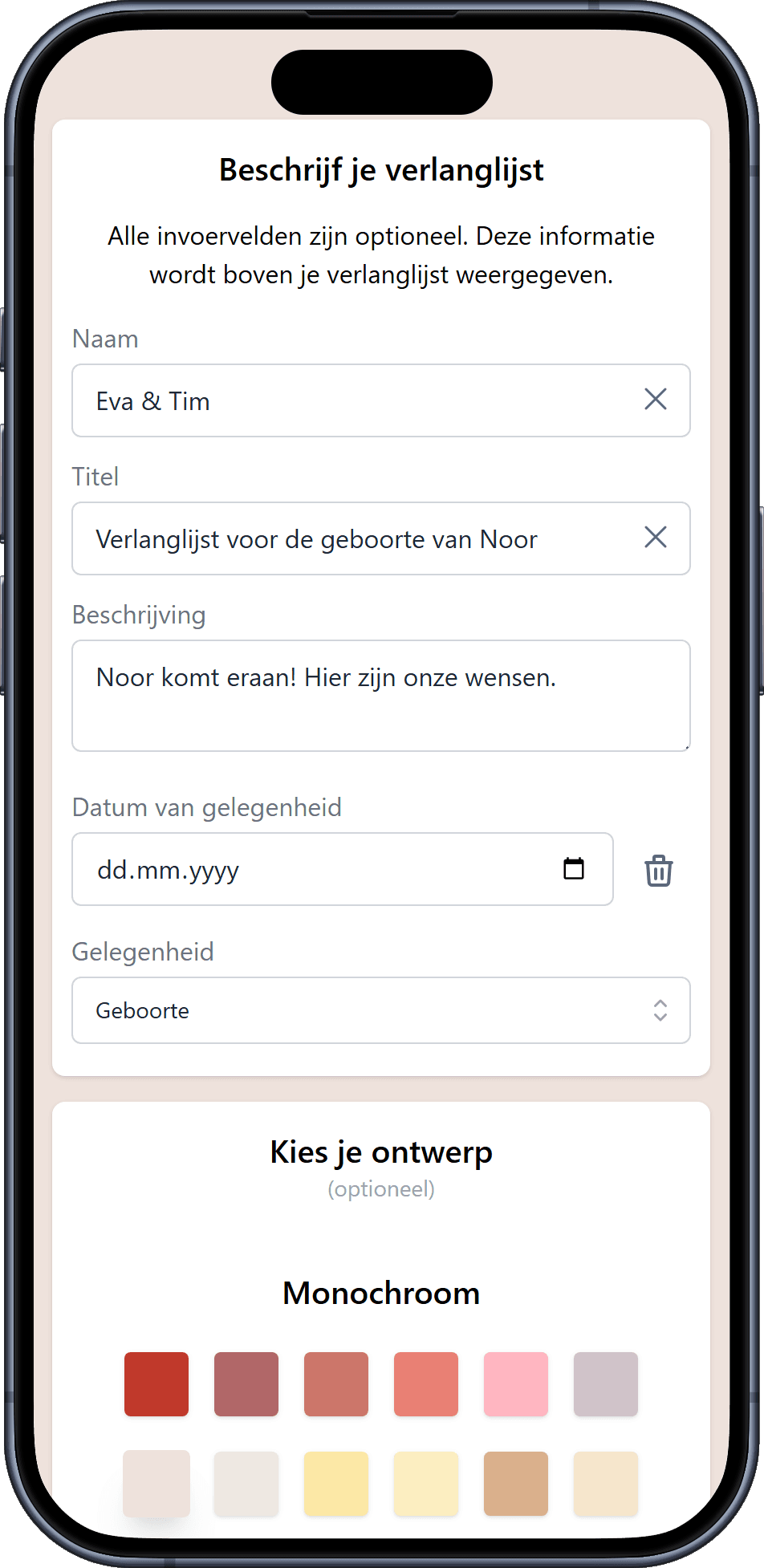 Hoe voeg je details toe aan je verlanglijst