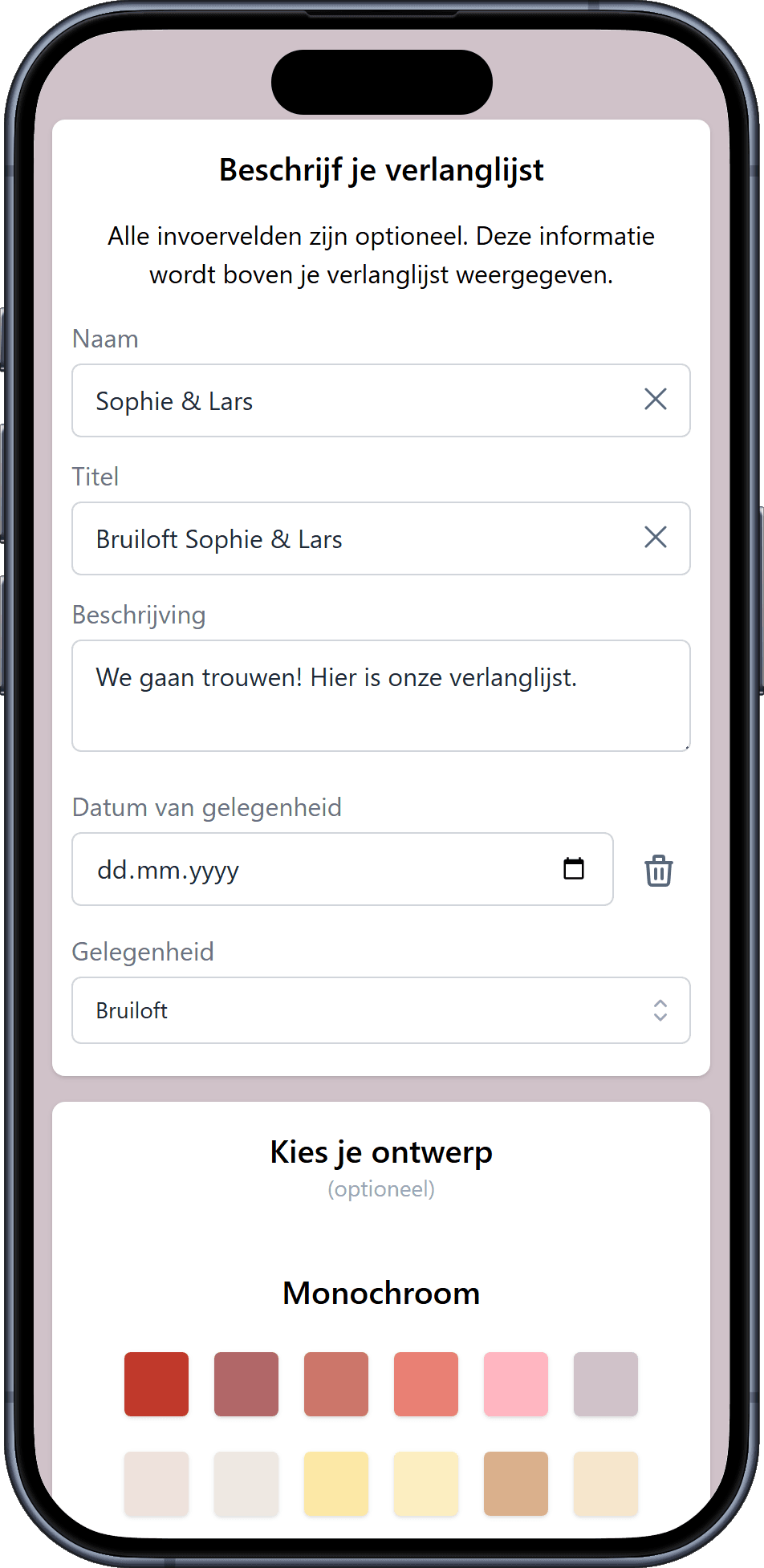 Hoe voeg je details toe aan je verlanglijst