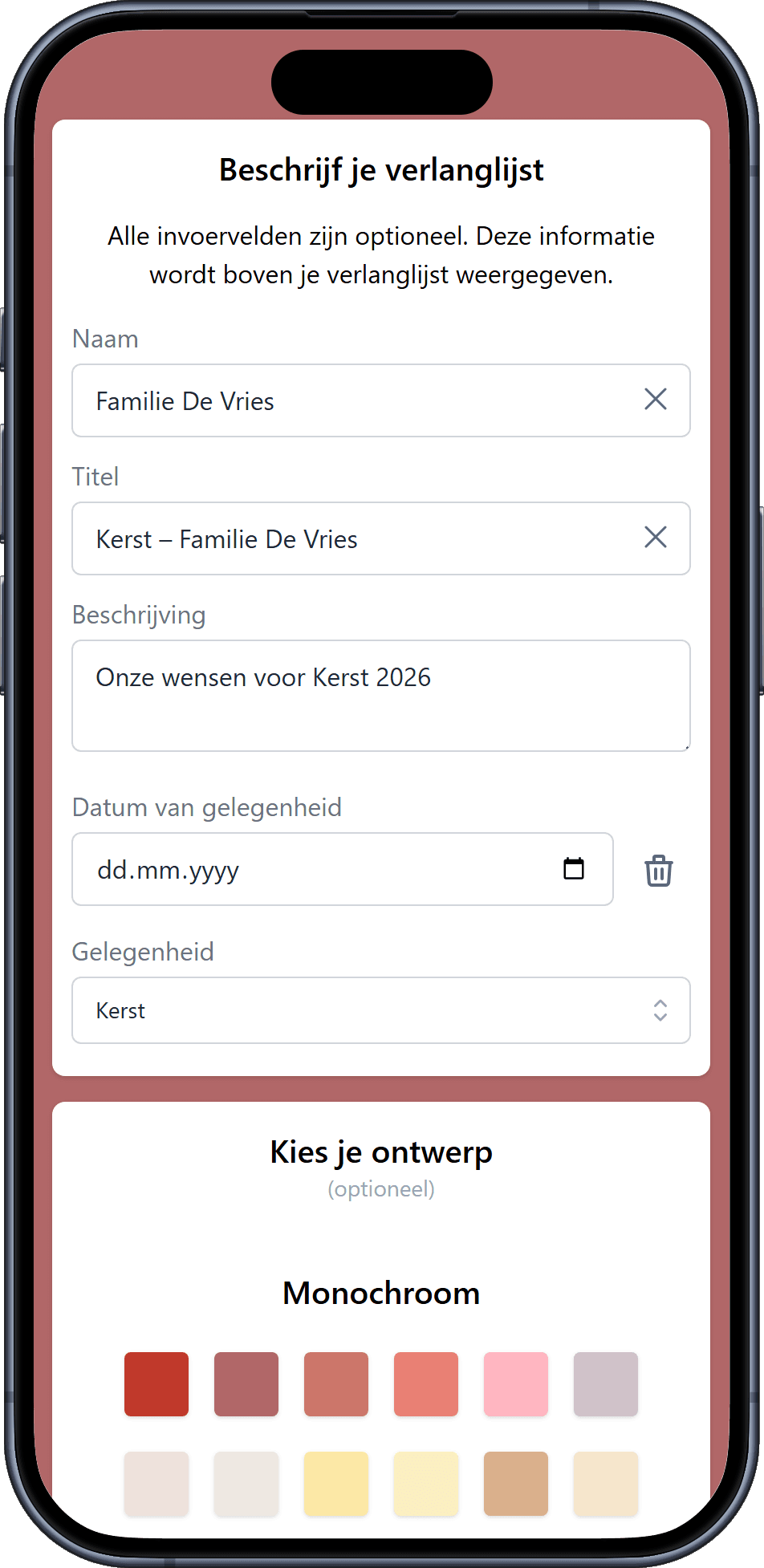 Hoe voeg je details toe aan je verlanglijst