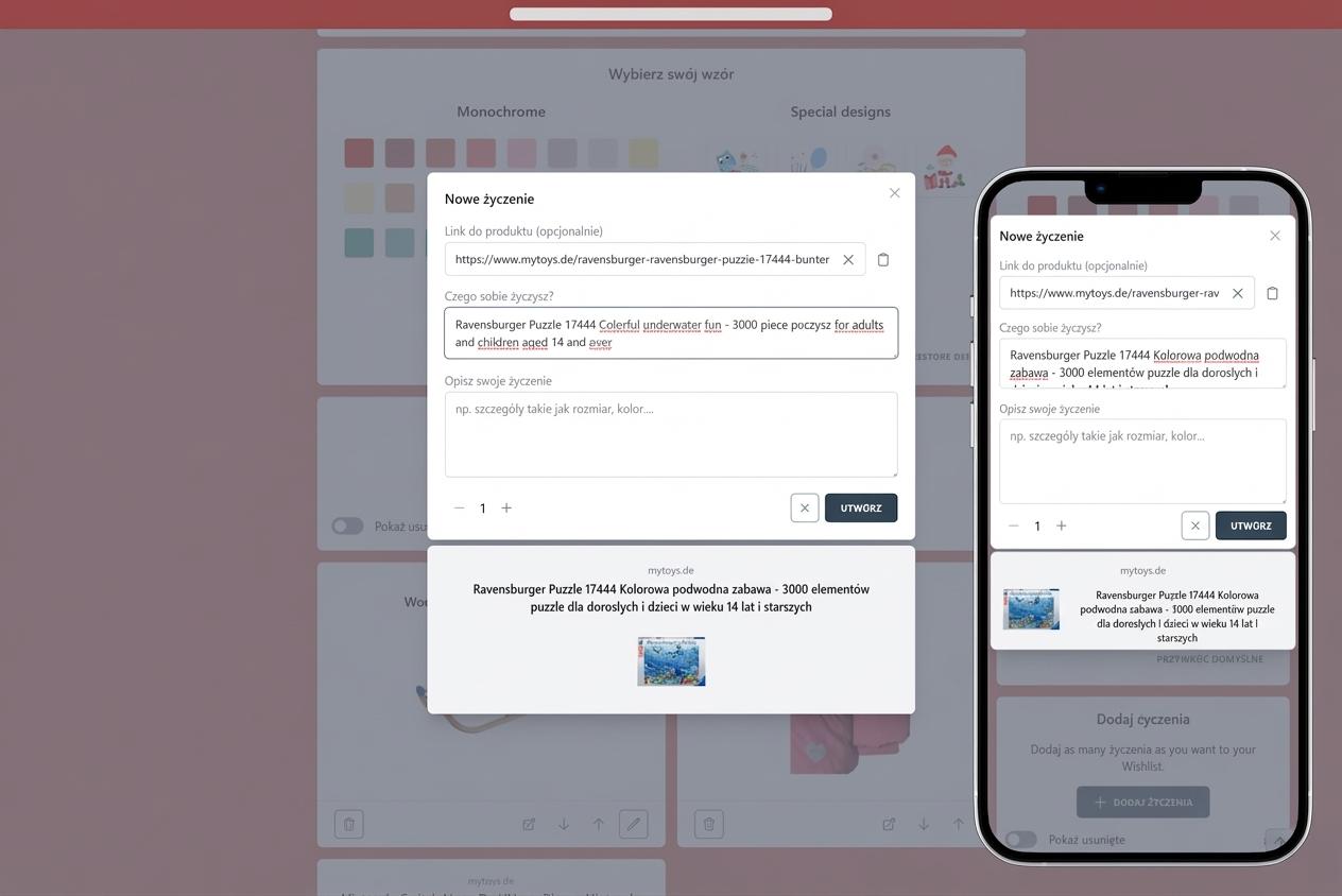 Jak dodać życzenia do listy życzeń
