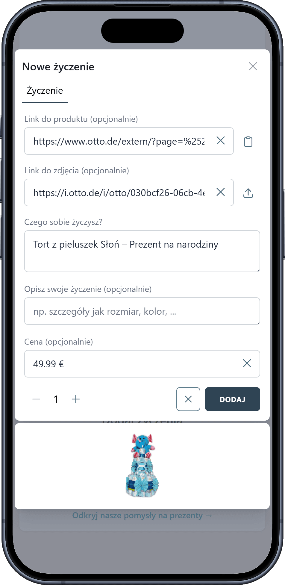 Jak dodać życzenia do listy życzeń