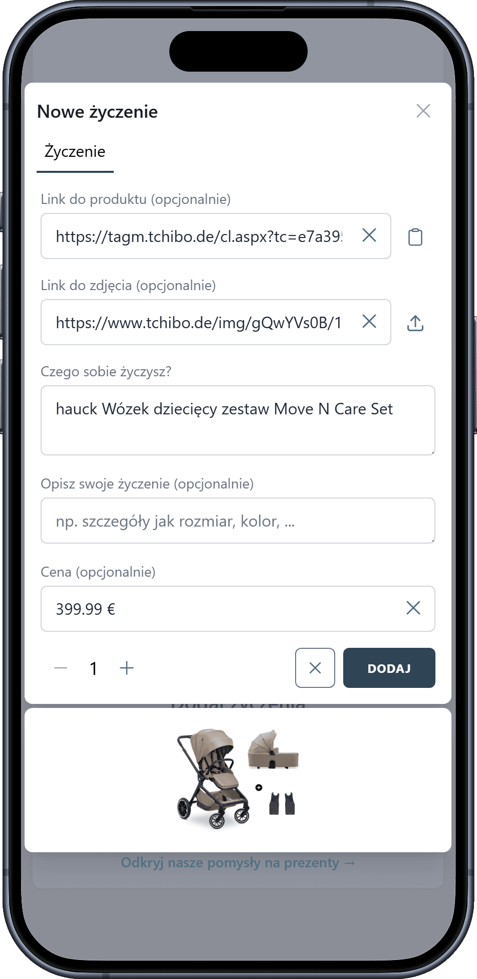 Jak dodać życzenia do listy życzeń