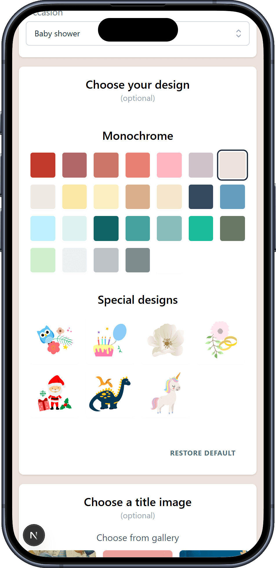 The designs you can pick for your wishlist