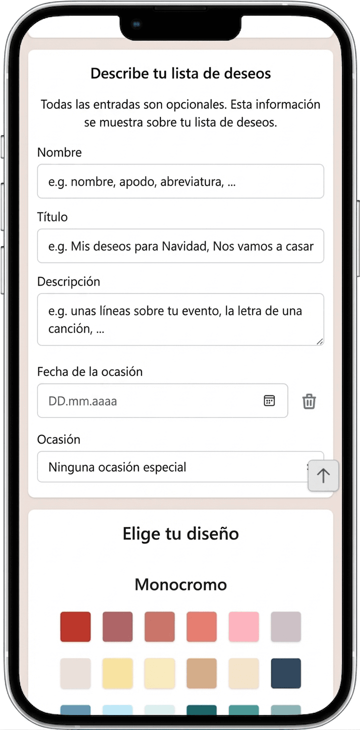 Cómo añadir detalles a tu lista de deseos