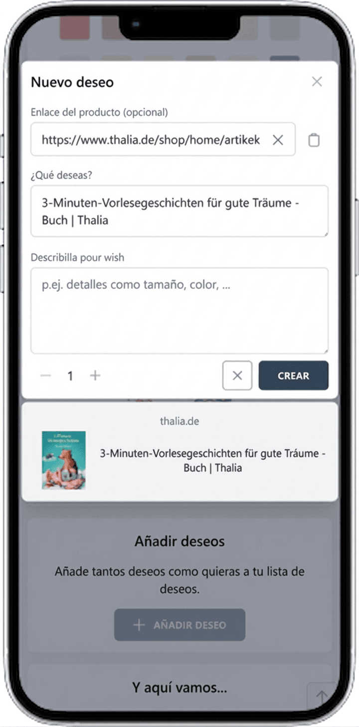 Cómo añadir deseos a tu lista
