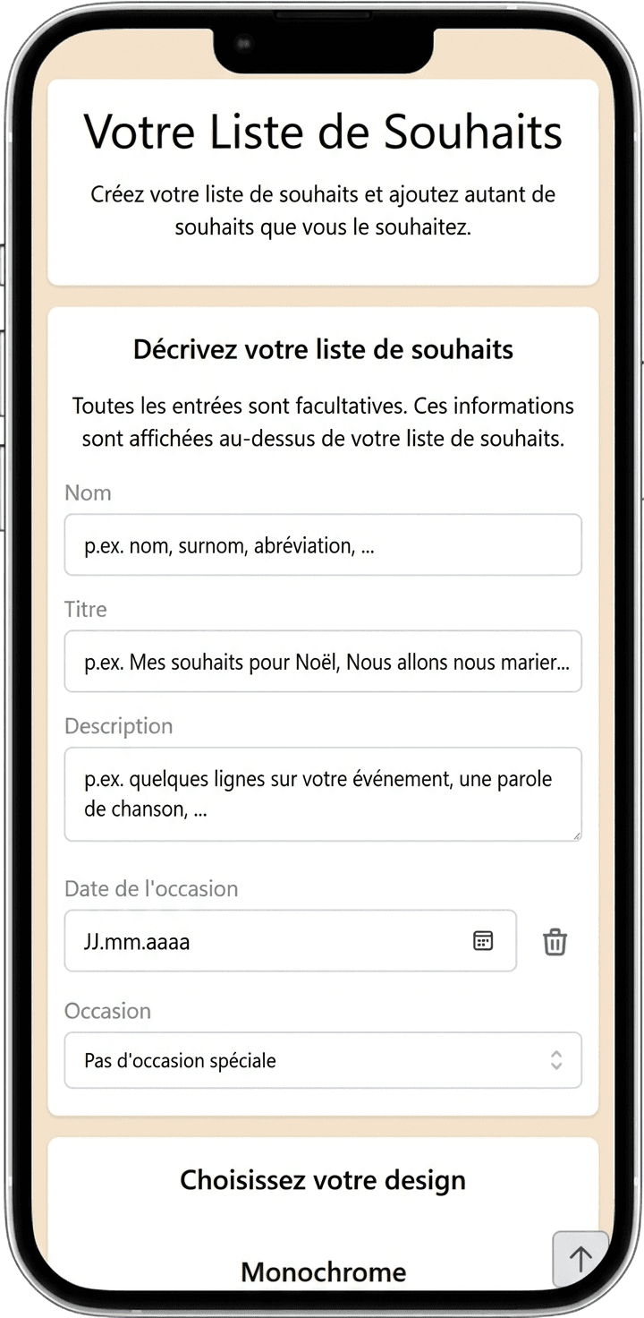 Comment ajouter des détails à votre liste de souhaits