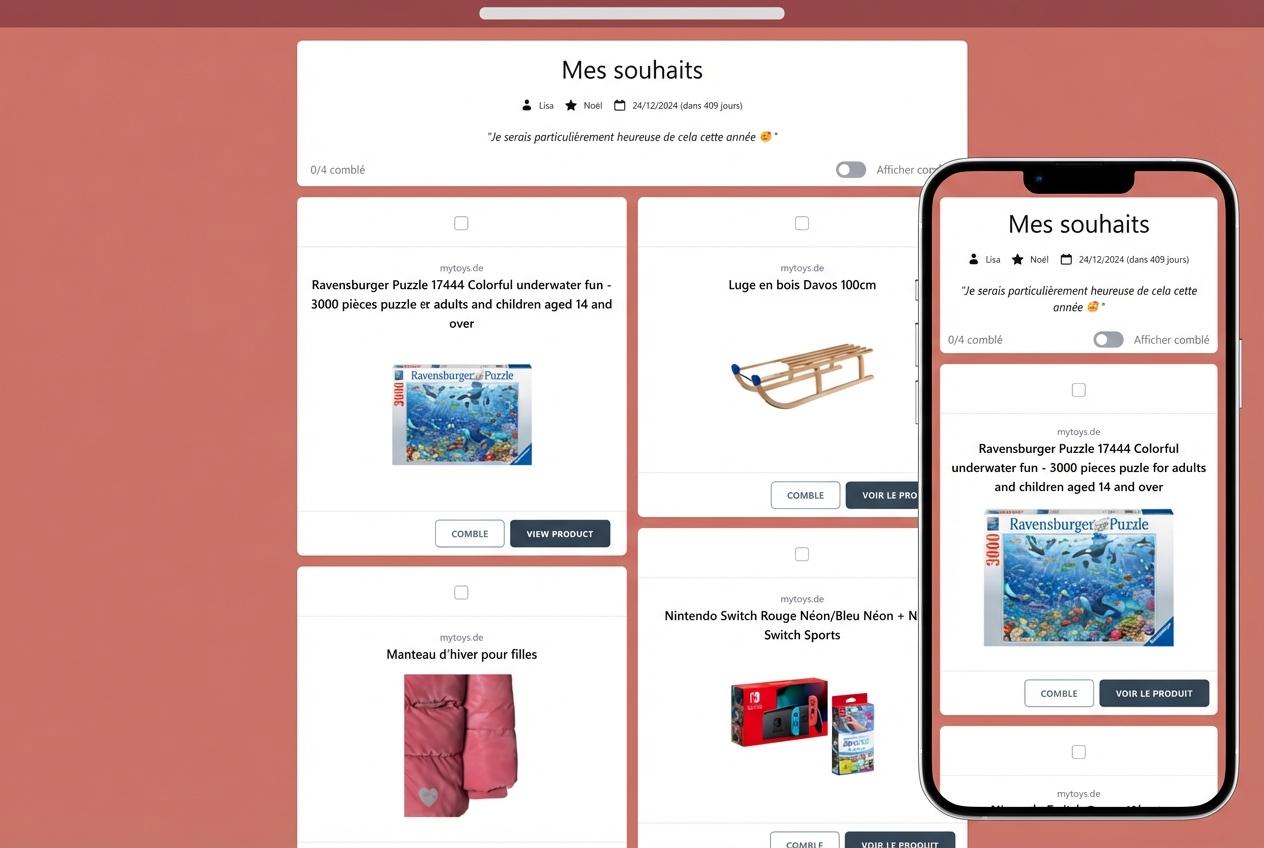 Voici à quoi ressemble votre liste de souhaits terminée