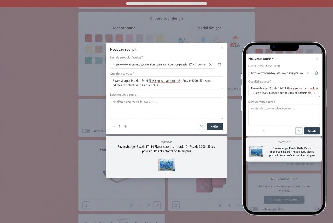 Comment ajouter des souhaits à votre liste