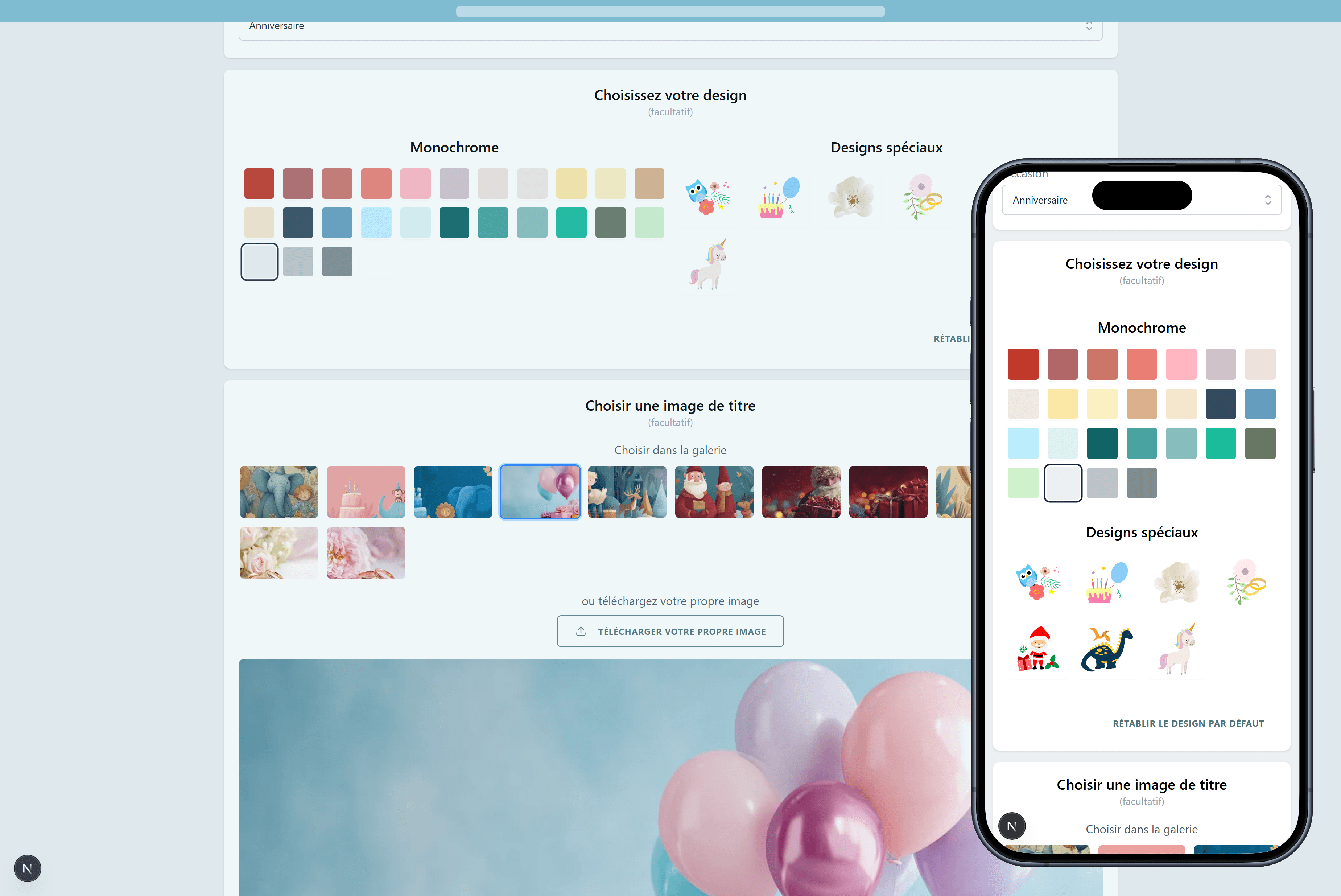 Les designs que vous pouvez choisir pour votre liste