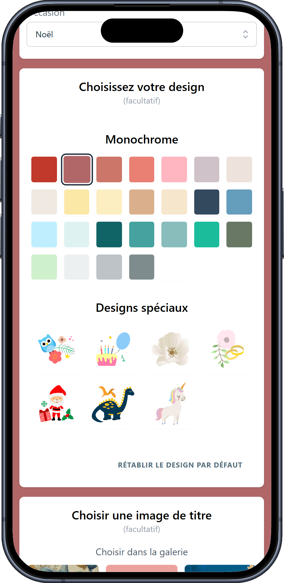 Les designs que vous pouvez choisir pour votre liste