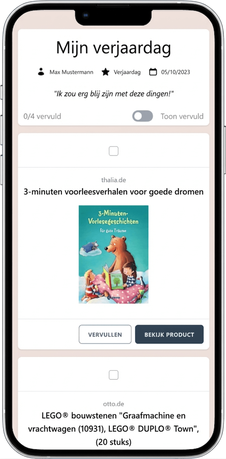 Zo ziet de voltooide verlanglijst voor je verjaardag eruit