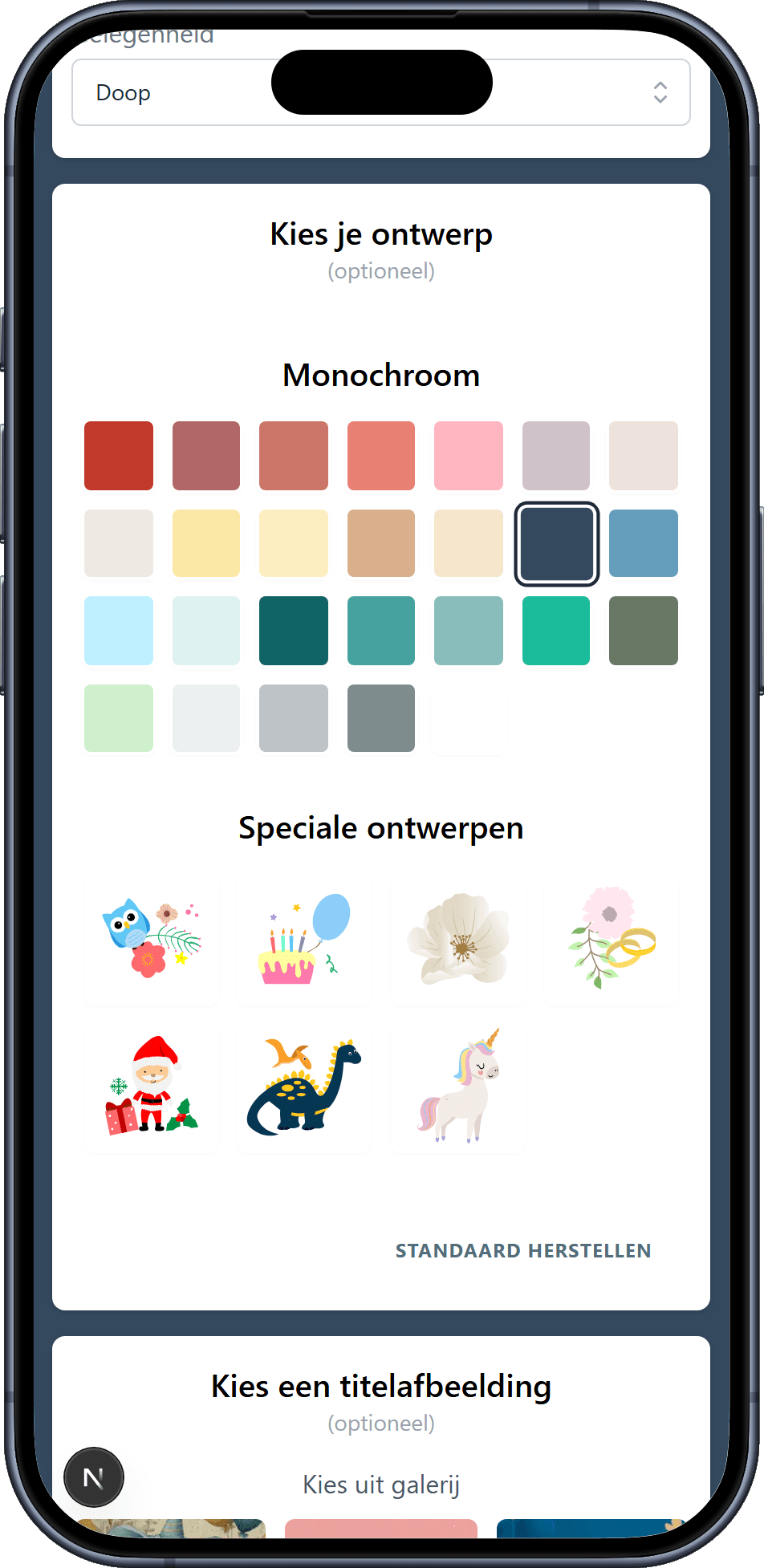 De ontwerpen die je voor je verlanglijst kunt kiezen