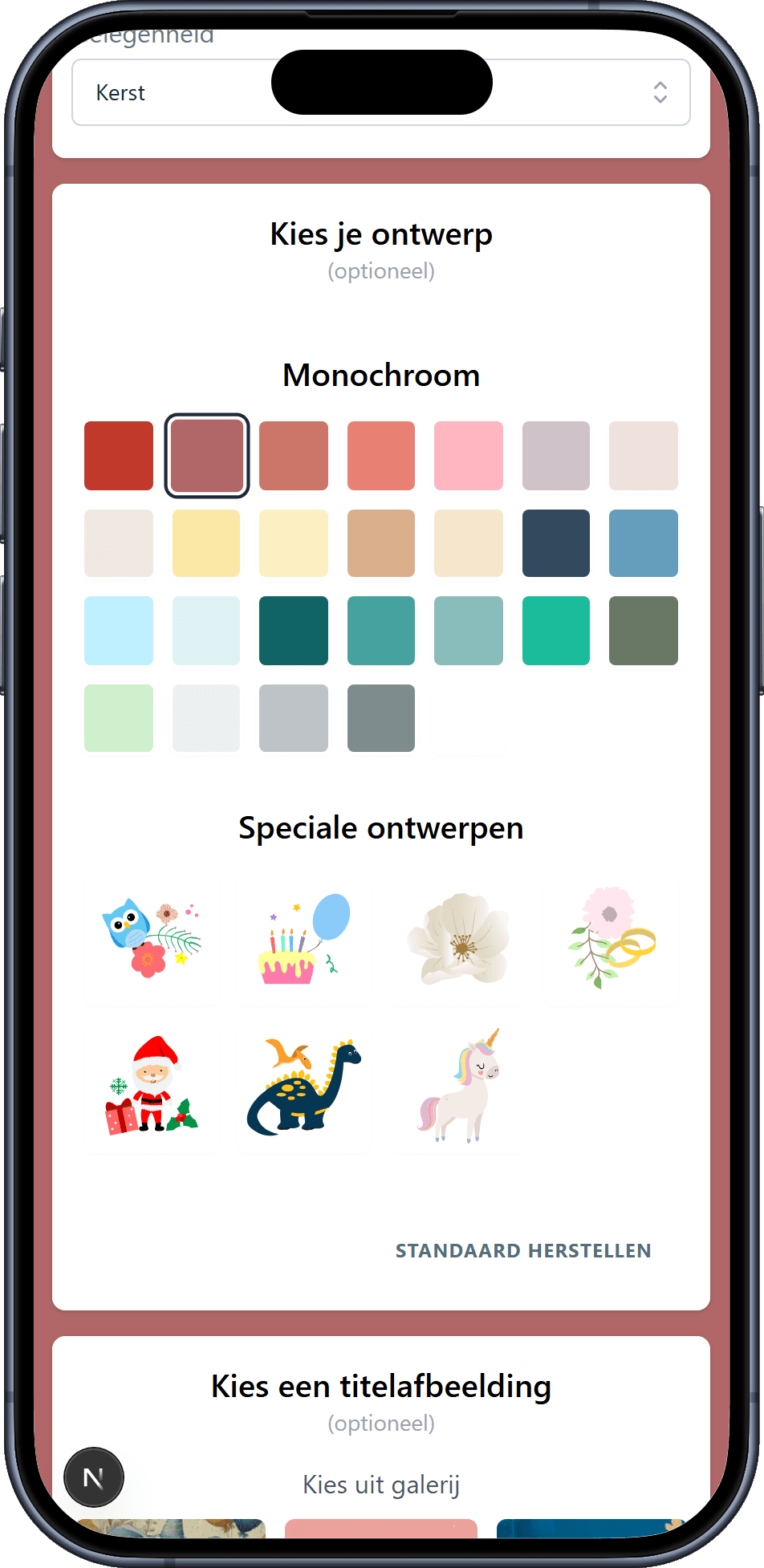 De ontwerpen die je voor je verlanglijst kunt kiezen