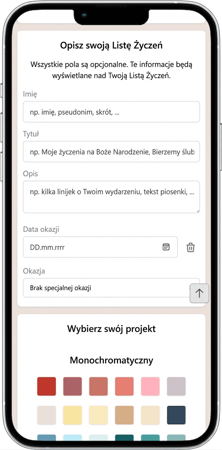 Jak dodać szczegóły do swojej listy życzeń